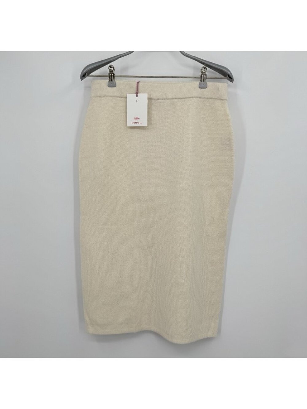 Kilte Collection 100% Washable Cashmere Ines Skirt size 3 L/XL Midi Pencil Ivory
